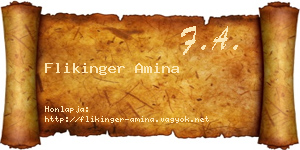 Flikinger Amina névjegykártya